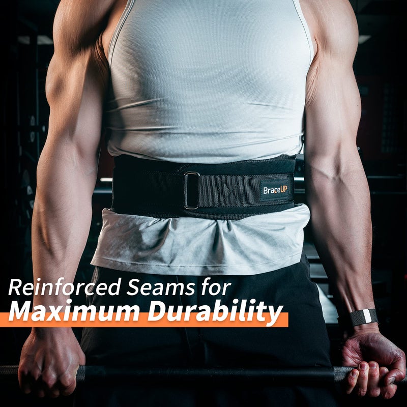 BraceUP حزام رفع الأثقال BraceUP للرجال والنساء - حزام تمرين لرفع الأثقال بسمك 4 بوصات، لدعم رفع الأثقال، كمال الأجسام، تدريب الصالة الرياضية، ودعم الظهر (M) - Image 2